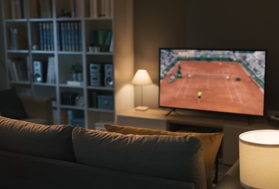 Partita in TV in salotto